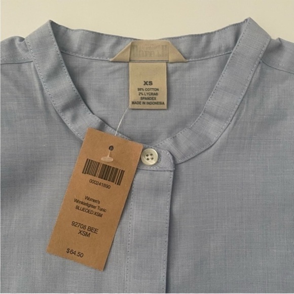 New Duluth Wrinkle Fighter Tunic Shirt Blue 3/4 Sleeve - Picture 3 of 5